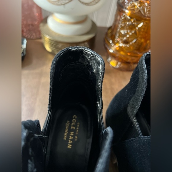 BOGO Cole Haan Black Ankle Boots with Fringe - Picture 3 of 8
